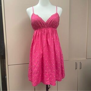 Victoria's Secret PINK Y2K Babydoll mini dress pink gold Stars Cotton size M